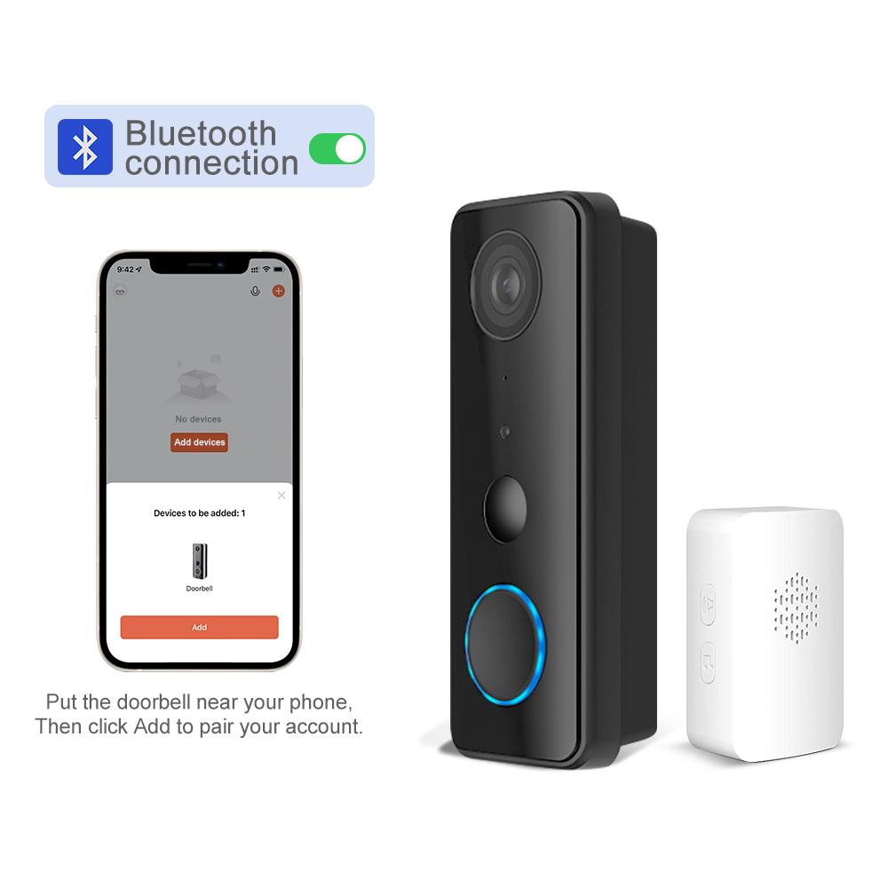 Wifi Doorbell Camera - 2MP 1080P Tuya APP Bluetooth Düşük