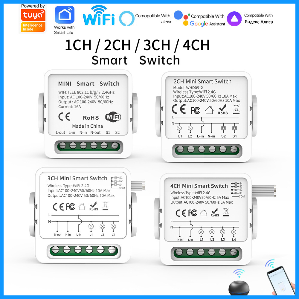 Smart Home Simple - Tuya WiFi Akıllı Anahtar 1/2/3/4 Düğmeli