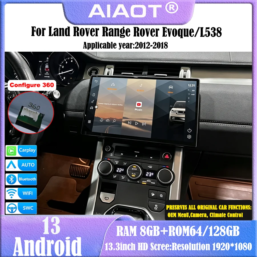 Smart Home Bosch - 2012-2018 Land Rover Evoque/L538 için 13,3