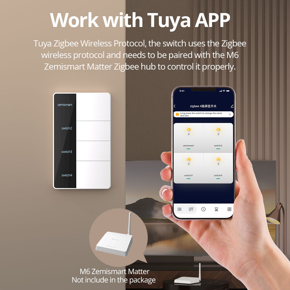 1234 Gang US Tipi Zigbee Basma - Smart Home Zigbee incelemesi ve fiyatı