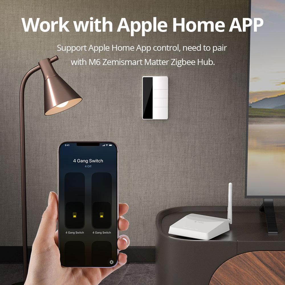1234 Gang US Tipi Zigbee Basma - Smart Home Zigbee incelemesi ve fiyatı
