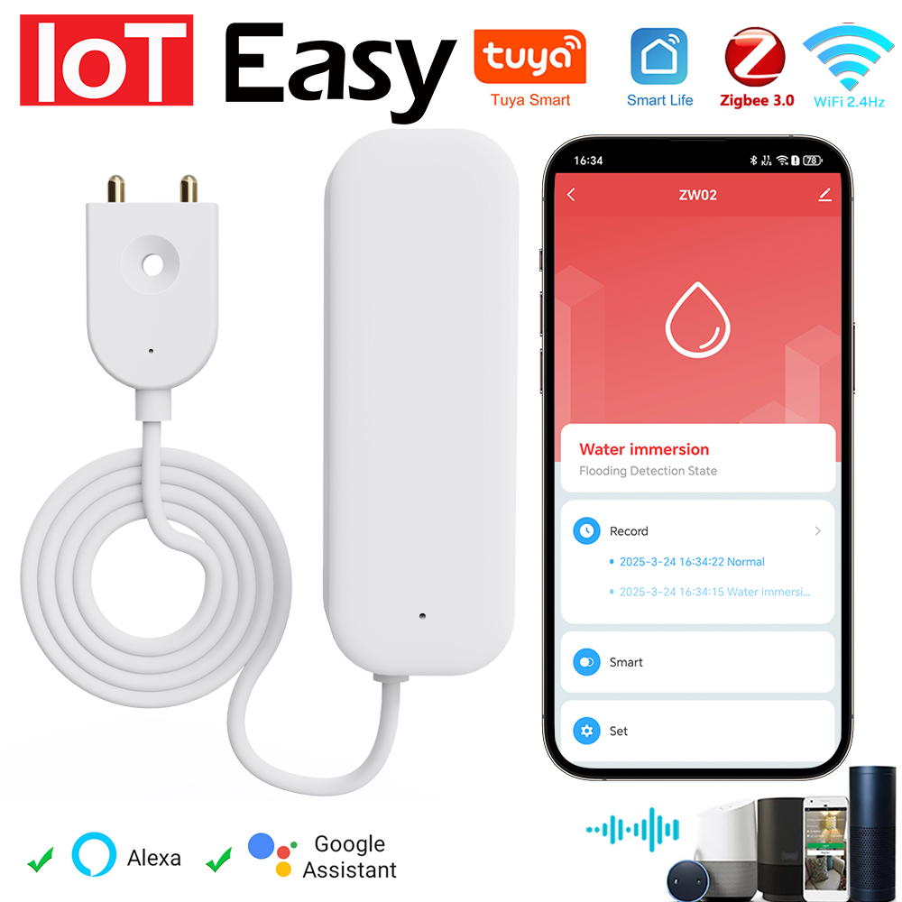 Tuya WiFi ZigBee Su Sensörü Ka - Smart Home Iot incelemesi ve fiyatı